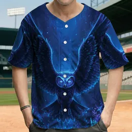 Spectral Owl Wings Spread Bioluminescent Coral Deep-Sea Flora - Wildlife Lover Gift Baseball Jersey