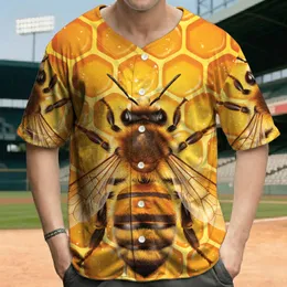 Realistic Fuzzy Honey Bee Golden Honeycomb Cells - Wildlife Lover Gift for Bee Lover Baseball Jersey