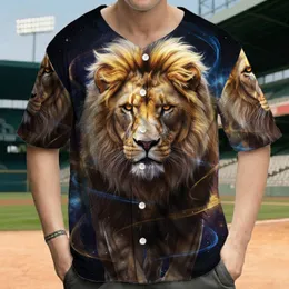 Realistic Lion Starlight Cosmos - Wildlife Admirer Gift for Big Cat Lover Baseball Jersey