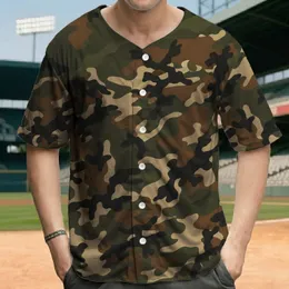 Classic Woodland Camouflage Irregular Blots and Organic Forms - Outdoor Adventure Lifestyle Baseball Jersey