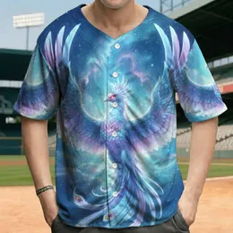 Phoenix Bird Cosmic Night Sky - Fantasy Fan Gift Baseball Jersey