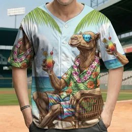 Camel Hawaiian Shirt Tropical Beach Cocktail - Beach Vacation Gift for Camel Lover Baseball Jersey