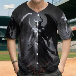 Split Angel Demon Figure Dark Fantasy Lover Gift Baseball Jersey
