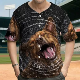 Brown Dog Mid-Shake Water Splash Pink Tongue - Dog Lover Gift for Pet Owners Baseball Jersey