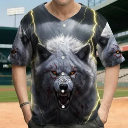 Aggressive White Wolf Snarling Glowing Eyes Lightning Storm - Wildlife Lover Gift Baseball Jersey
