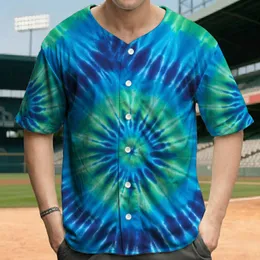 Tie-Dye Spiral Concentric Rings Radial Bursts Organic Waves - Casual Lifestyle Wear Baseball Jersey