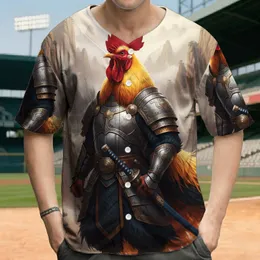 Rooster Warrior Katana Mountain Peaks - Animal Enthusiast Gift Baseball Jersey