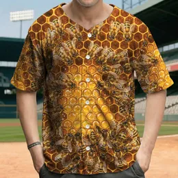 Honey Bees Honeycomb Cells - A Wildlife Lover Gift for Gardeners and Bee Lovers Baseball Jersey