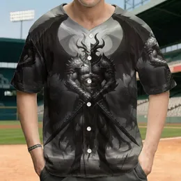 Demonic Figure Dark Fantasy Battlefield - Gamer Gift for Collector Baseball Jersey