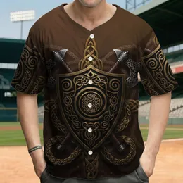 Metallic Celtic Shield Battle Axe Knotwork - Heritage Enthusiast Gift Baseball Jersey