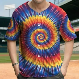 Psychedelic Swirling Tie-Dye Concentric Rings - Boho Lifestyle Wear Baseball Jersey