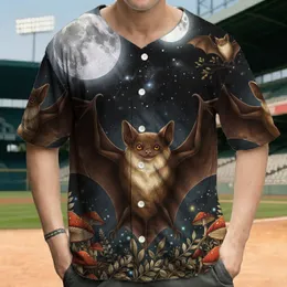 Majestic Wide-Winged Brown Bat Forest Moons Dark Night - Wildlife Lover Gift Baseball Jersey