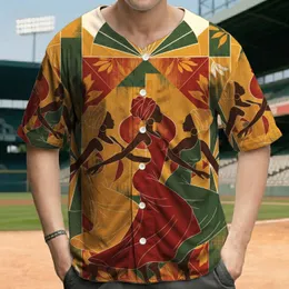 African Women Dancing Fan Floral Patterns - Cultural Expression Gift Baseball Jersey