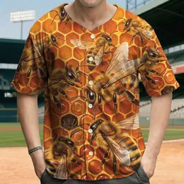 European Honey Bees Honeycomb Wildlife Lover Gift Baseball Jersey