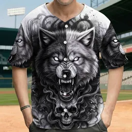 Menacing Snarling Wolf Skull Dark Smoke - Gothic Art Collector Gift Baseball Jersey