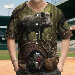 Antlered Deer Wild Boar Turkey Forest Habitat - Wildlife Lover Gift Baseball Jersey