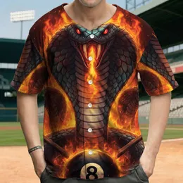 Cobra 8-Ball Billiards Flames - Game Night Gift for Pool Players Baseball Jersey