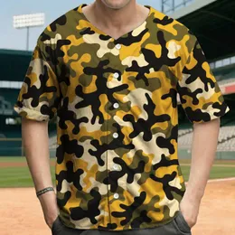 Flowing Layered Golden Olive Camouflage - Outdoor Adventure Everyday Wear for Adventure Lover Men Women Baseball Jersey