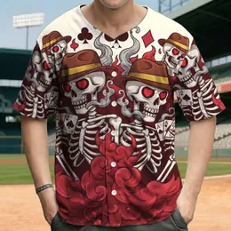 Skeletons Heart Eyes Fedoras Playing Cards Aces Crimson Cloud - Card Game Player Gift Baseball Jersey