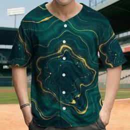 Continuous Flowing Teal Emerald Liquid Marble Golden Veins Gold Dust - Boho Lifestyle Gift Baseball Jersey