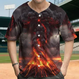 Colossal Volcanic Eruption Molten Lava Ash Cloud Stormy Sky - Gift for Adventure Lovers Baseball Jersey