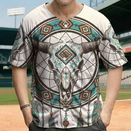 Bull Skull Dreamcatcher Feathers - Boho Lifestyle Gift for Boho Lover Baseball Jersey