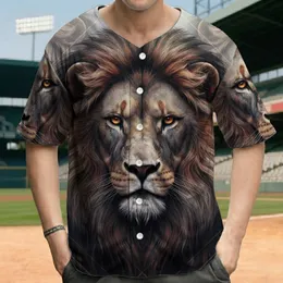 Powerful Regal Multi-Lion Heads Intense Gaze Geometric Visuals - Wildlife Lover Gift Baseball Jersey