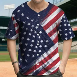 American Flag Stars Stripes - Independence Day Gift for Veterans Baseball Jersey