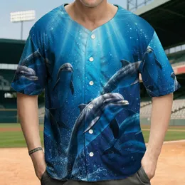 Dynamic Swimming Dolphins Ocean Depths - Wildlife Lover Gift for Marine Enthusiast Baseball Jersey