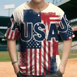 Distressed USA American Flag - Fourth of July Celebration for Veterans Baseball Jersey