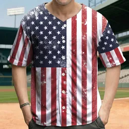 Weathered American Flag Vertical Stripes - Independence Day Gift for Veterans Baseball Jersey