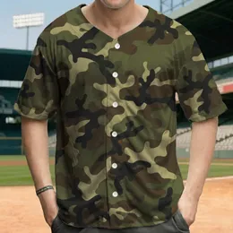 Woodland Camouflage Field - Camping Fishing Hiking Outdoor Lifestyle Gear Baseball Jersey