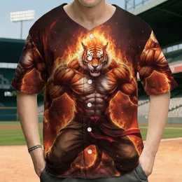 Aggressive Fiery Tiger Creature - Fantasy Lover Gift Baseball Jersey