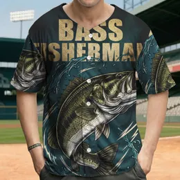 Largemouth Bass Fisherman - Fishing Enthusiast Gift for Dad Baseball Jersey
