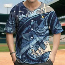 Blue Bass Fish Leaping - Angler Wildlife Enthusiast Gift Baseball Jersey