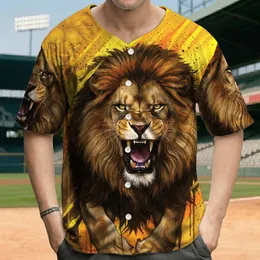 Sharp Teeth Roaring Lion Lion Heads - Wildlife Lover Safari Enthusiast Gift Baseball Jersey