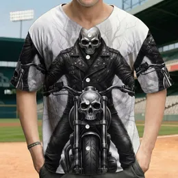 Menacing Skull Headlight Rider Cafe Racer - Motorcycle Enthusiast Gift Baseball Jersey