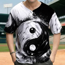 Yin Yang Symbol Black White Split Background - Wellness Gift for Balance Enthusiast Baseball Jersey