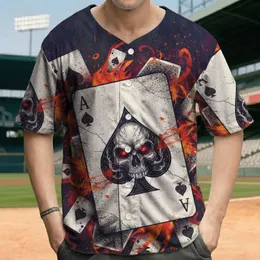 Ace of Spades Skull Playing Cards Flames - Card Game Enthusiast Gift Baseball Jersey