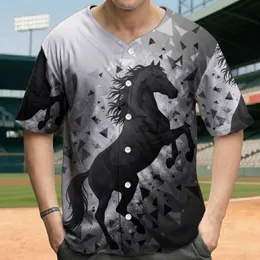 Rearing Horse Triangles Everyday Wear for Horse Owners Baseball Jersey