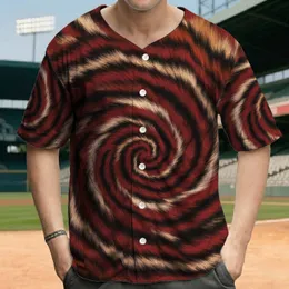 Deep Red Black Cream Swirling Animal Fur Stripes - Wildlife Lover Everyday Gift Baseball Jersey