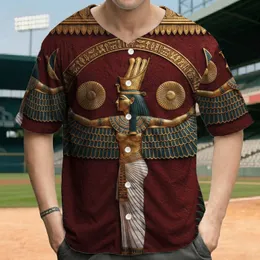 Ancient Egyptian Winged Goddess Gold Sun Disc Hieroglyphs - Egyptology Enthusiast Gift Baseball Jersey