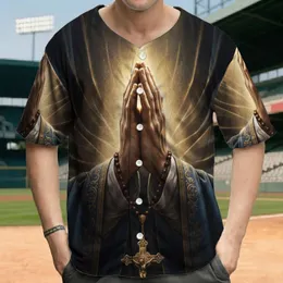 Ornate Robes Praying Hands Rosary Crucifix - Sacred Devotion Gift for Believers Baseball Jersey
