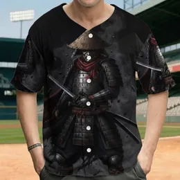 Masked Japanese Samurai Warrior Dark Armor Katana Swords Red Scarf - Action Fan Gift Baseball Jersey