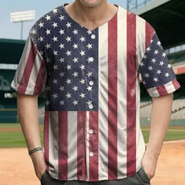 Weathered Distressed American Flag Independence Day Gift for Veterans Baseball Jersey