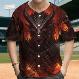 Menacing Dark Armored Skeletal Dragon Glowing Red Eyes Fiery Lava - Dragon Lover Gift Baseball Jersey