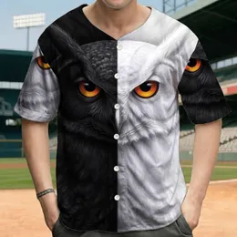 Majestic Split Black White Feathered Owls Orange Eye Bird - Wildlife Lover Gift Baseball Jersey