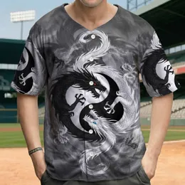 Intertwined Black White Dragon Yin Yang Balance Symbol - Fantasy Lover Gift Baseball Jersey