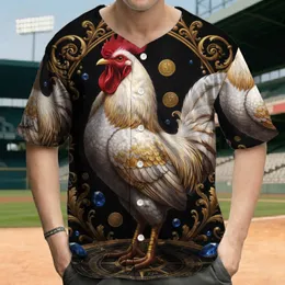 Gold White Rooster Baroque Pedestal - Home Decor Gift for Rooster Lover Baseball Jersey