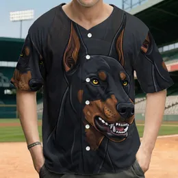 Doberman Pinscher Piercing Yellow Eyes Snarl - Doberman Dog Lover Gift Baseball Jersey